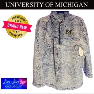 UNIVERSITY OF MICHIGAN (UofM) Port Authority® Cozy 1/4-Zip Fleece, Unisex. NWT 🐺